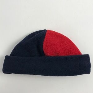 Toddler 4T alternating red blue fleece Winter Hat Beanie  Cap